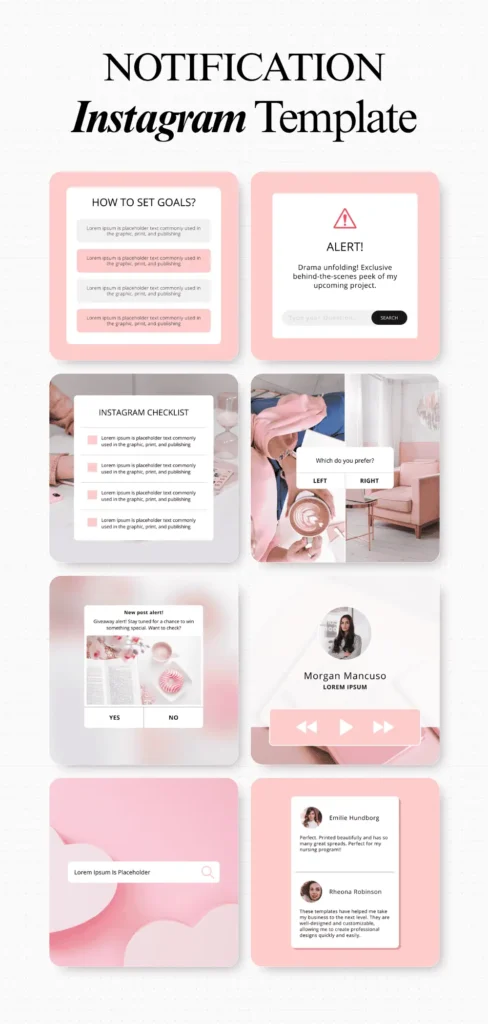 Instagram notification post template editable in Canva